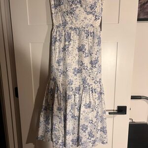 House of CB Elia Floral Blue and White corset Dress. NWT